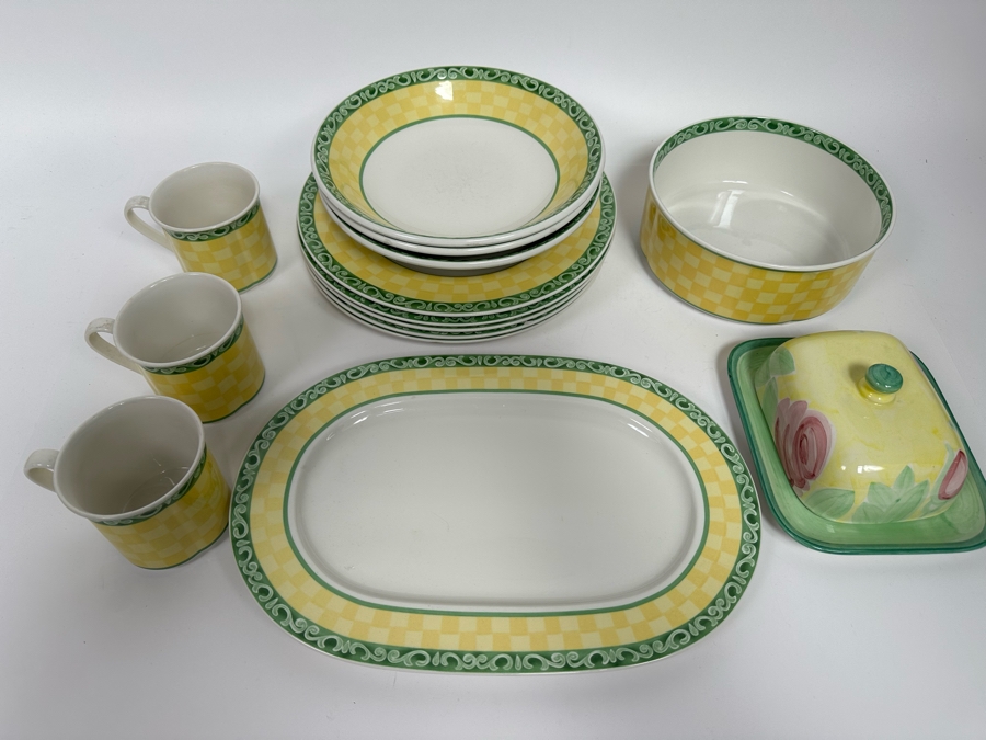 Villeroy & Boch Portugal Platter, Coffee Cups, Bowls, Plates And Covered Butter Dish [Photo 4]