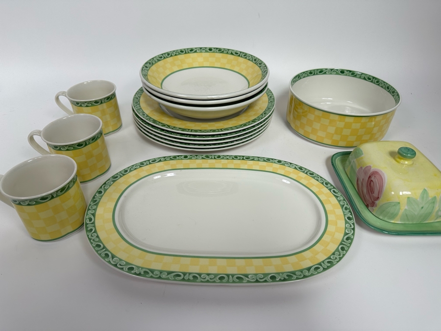 Villeroy & Boch Portugal Platter, Coffee Cups, Bowls, Plates And Covered Butter Dish [Photo 2]