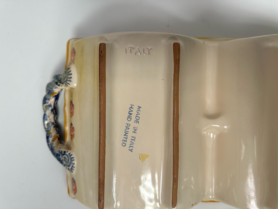Hand Painted Italian Divided Dish With Handles 16W X 8D X 4H [Photo 6]