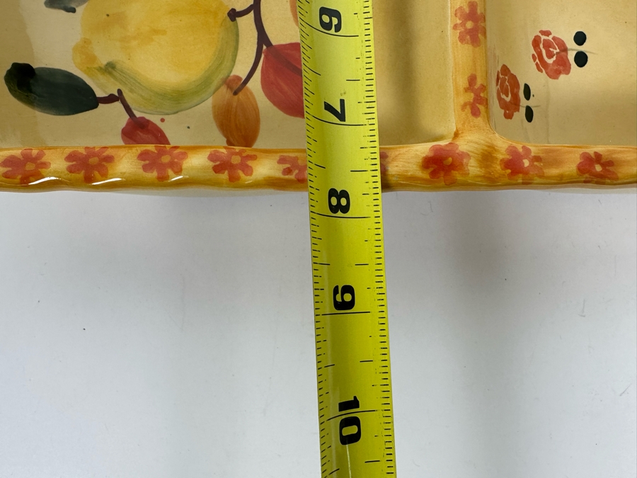 Hand Painted Italian Divided Dish With Handles 16W X 8D X 4H [Photo 8]