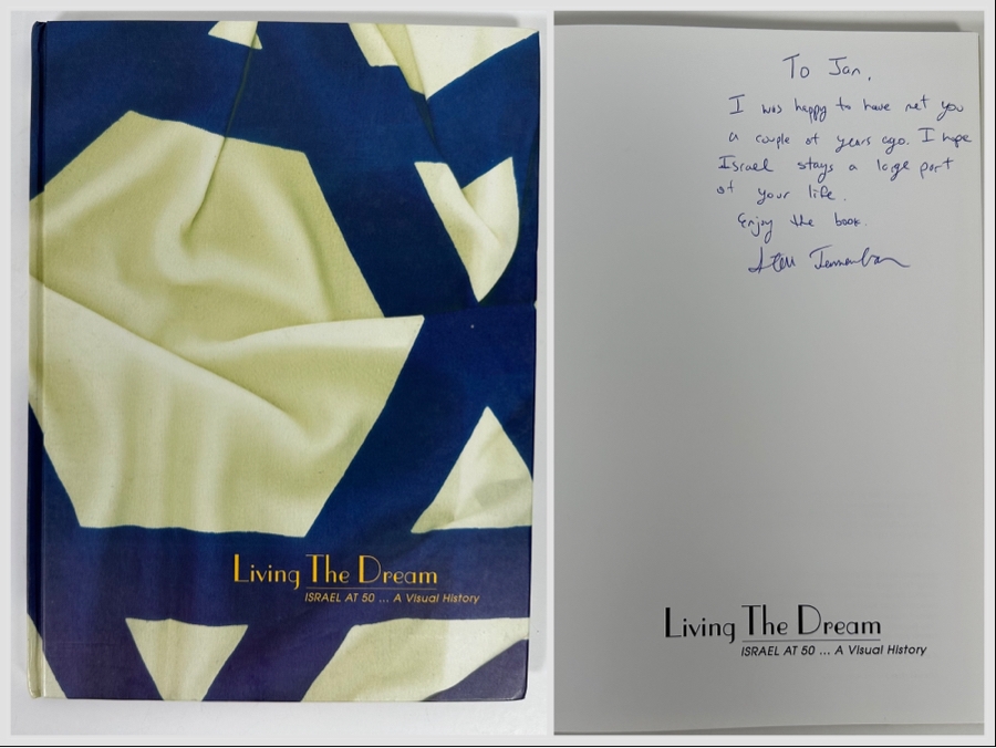 Signed Book Living The Dream: Israel At 50 … A Visual History By Tennenbaum Itai