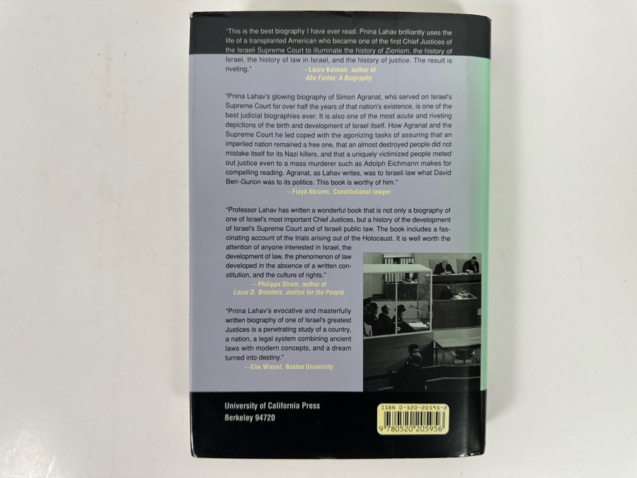 Signed Book Judgment In Jerusalem Chief Justice Simon Agranat And The Zionist Century Signed By Pnina Lahav [Photo 8]