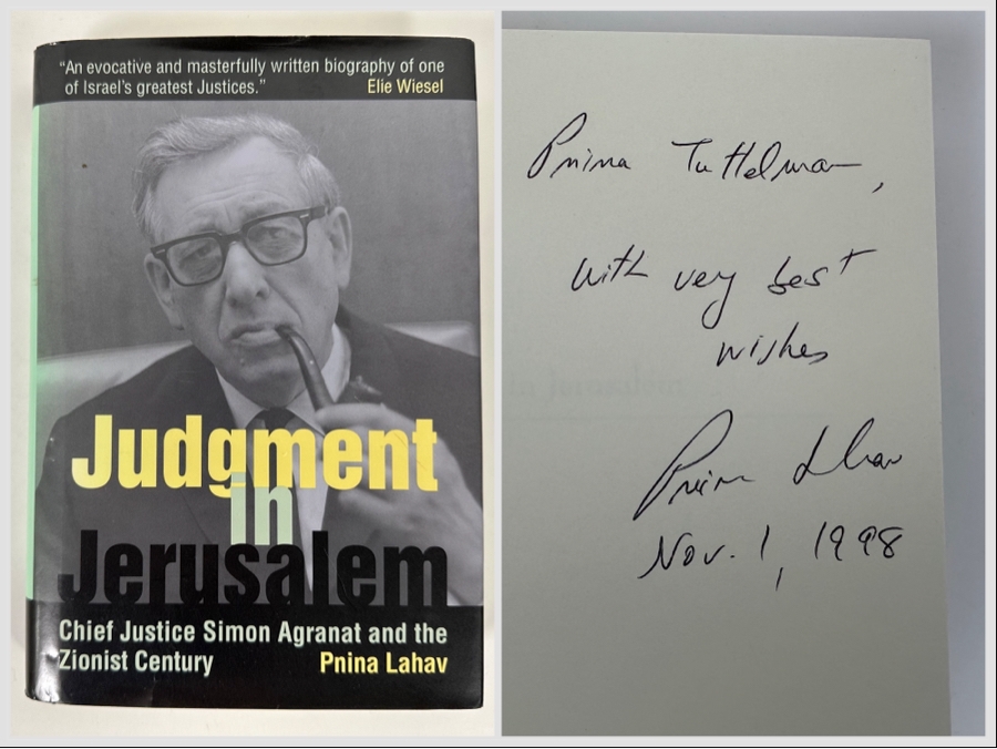 Signed Book Judgment In Jerusalem Chief Justice Simon Agranat And The Zionist Century Signed By Pnina Lahav