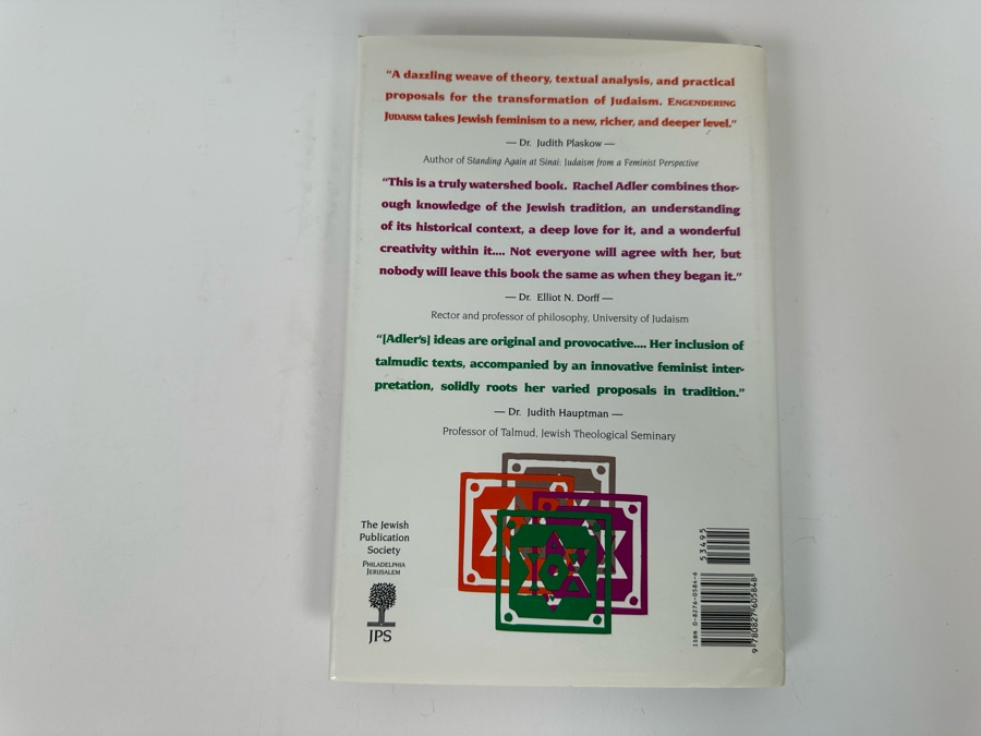 Signed Book Engendering Judaism Signed By Rachel Adler [Photo 9]