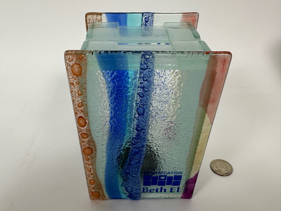Glass Tzedakah Box 4W X 4D X 6H [Photo 3]