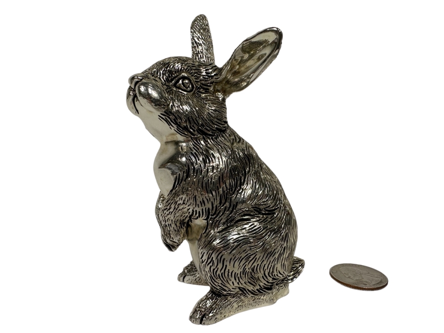 Marcello Giorgio Silver-plate Bunny Figurine 4H