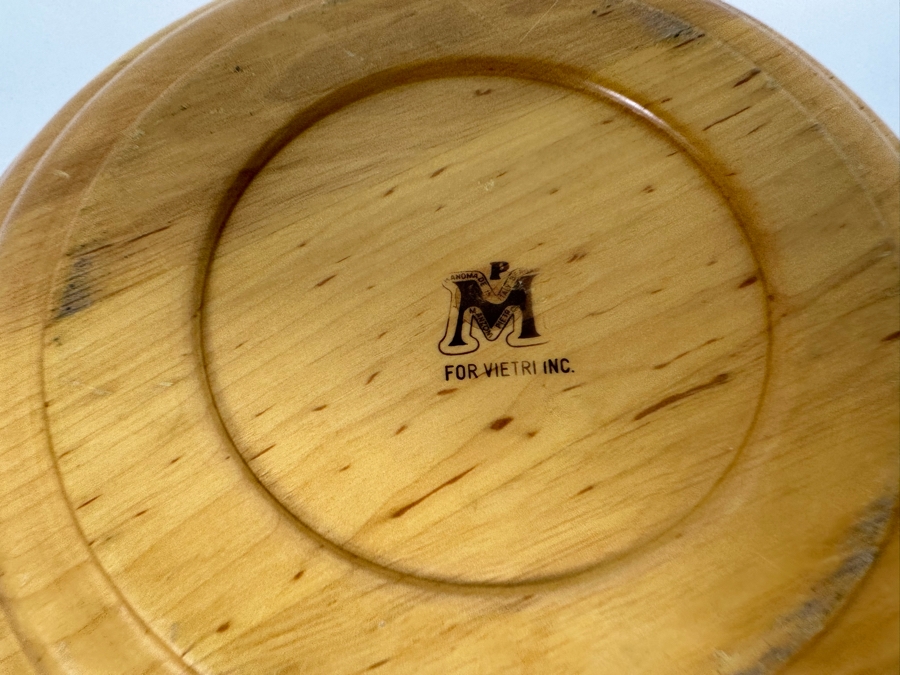 Manzoni Pietro For Vietri Inc 12R X 7H Wood Serving Bowl Handmade In Italy [Photo 7]