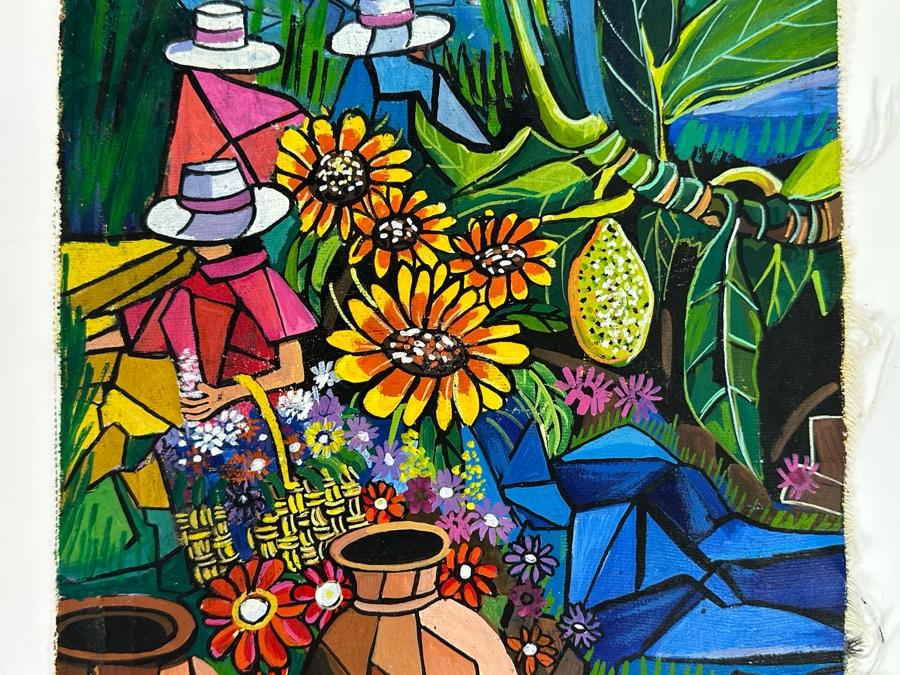 Original Painting On Canvas Unattributed 8.5 X 16 [Photo 3]