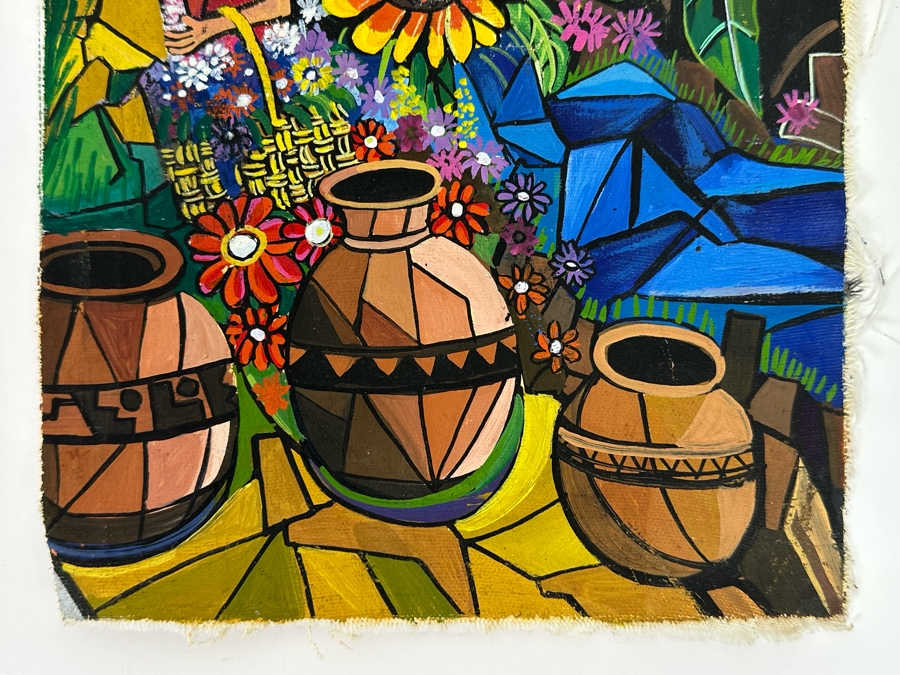 Original Painting On Canvas Unattributed 8.5 X 16 [Photo 2]