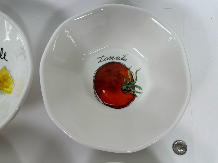 Set Of Six Bowls By Opificio Etico Ceramiche Made In Italy 9W X 2.5H [Photo 3]