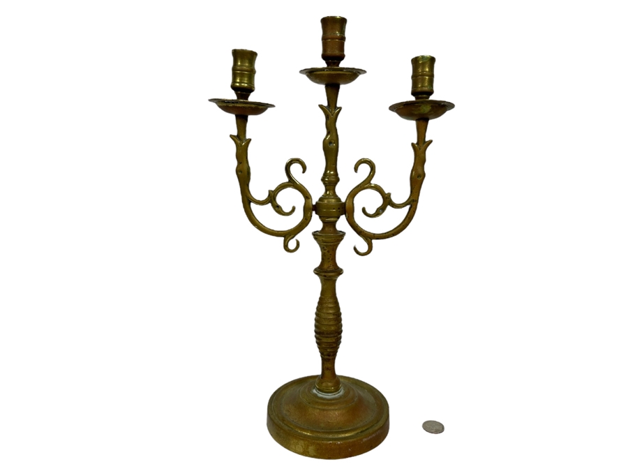 Vintage Copper Candelabra 9.5W X 16.5H