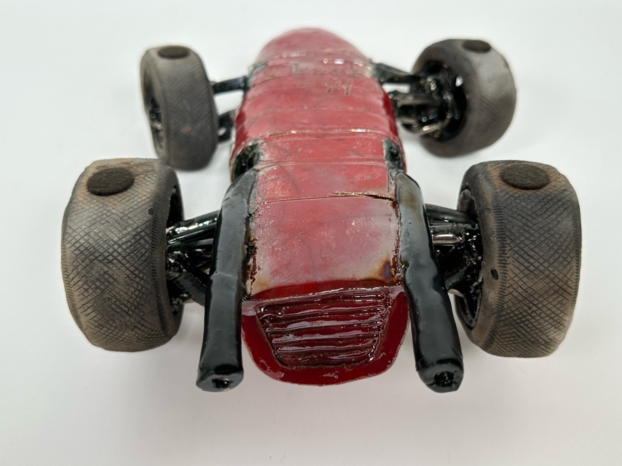Repaired Ferarri Ceramic Sculpture Signed R. Hossack 94 8W X 3H [Photo 17]