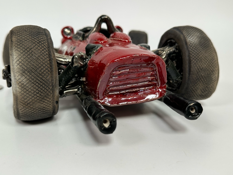 Repaired Ferarri Ceramic Sculpture Signed R. Hossack 94 8W X 3H [Photo 15]