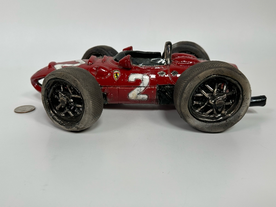 Repaired Ferarri Ceramic Sculpture Signed R. Hossack 94 8W X 3H [Photo 11]