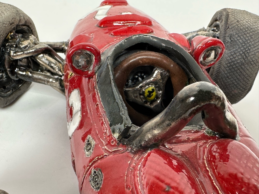 Repaired Ferarri Ceramic Sculpture Signed R. Hossack 94 8W X 3H [Photo 16]