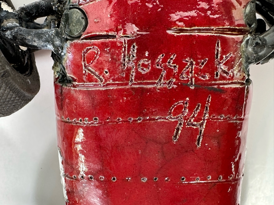 Repaired Ferarri Ceramic Sculpture Signed R. Hossack 94 8W X 3H [Photo 19]