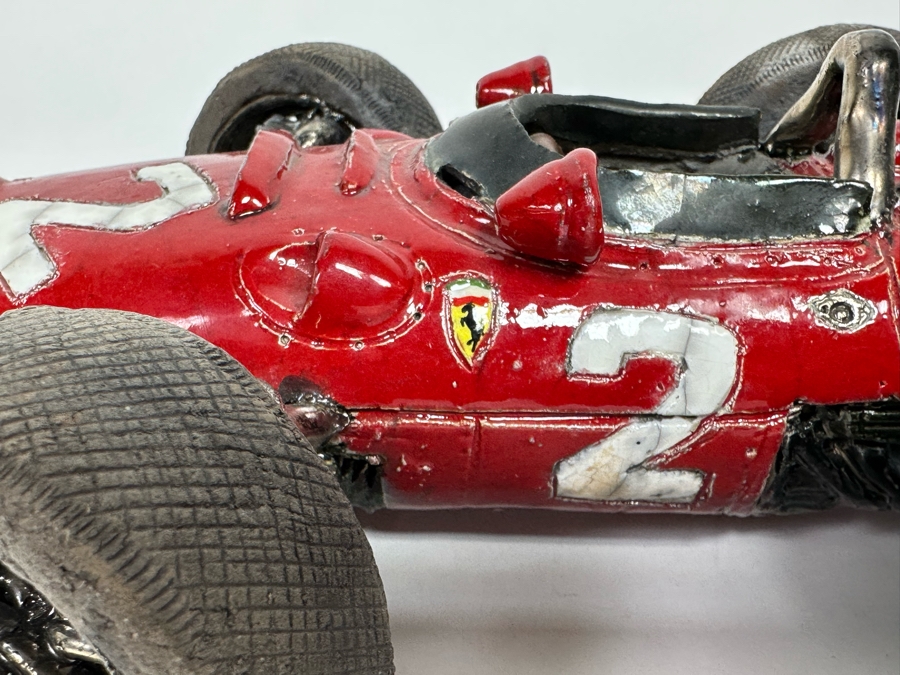 Repaired Ferarri Ceramic Sculpture Signed R. Hossack 94 8W X 3H [Photo 13]