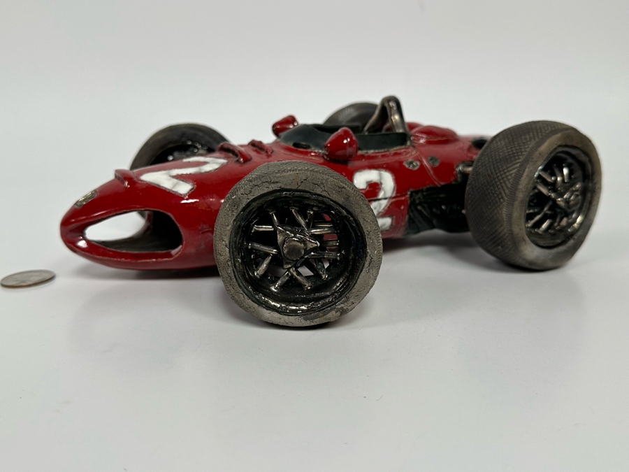 Repaired Ferarri Ceramic Sculpture Signed R. Hossack 94 8W X 3H [Photo 10]