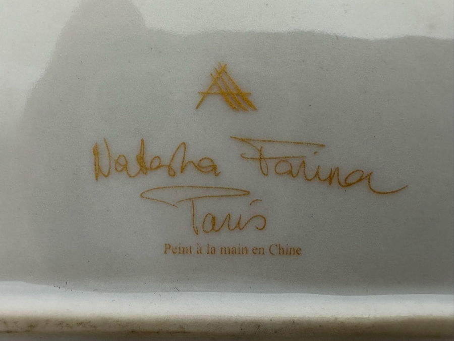 Natasha Farina Paris Porcelain Dresser Tray Trinket Dish 8 X 5 [Photo 9]