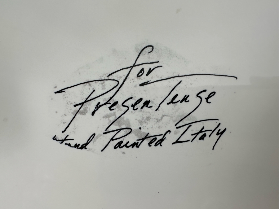 Hand Painted Square Platter By Elizabeth Barrett Roache 1991 Italy 16 X 16 [Photo 9]