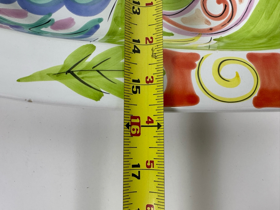 Hand Painted Square Platter By Elizabeth Barrett Roache 1991 Italy 16 X 16 [Photo 13]