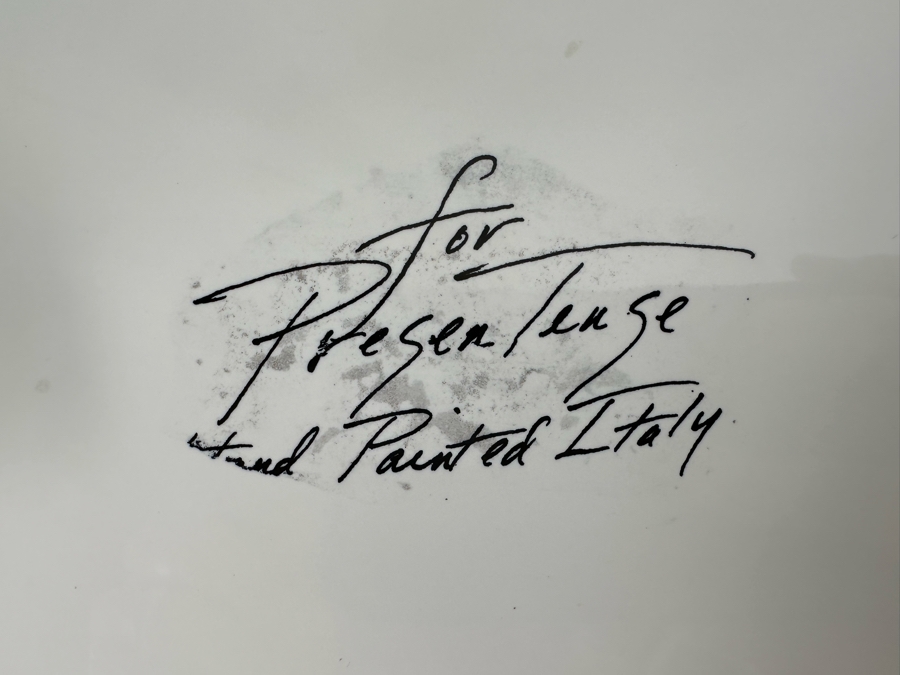 Hand Painted Square Platter By Elizabeth Barrett Roache 1991 Italy 16 X 16 [Photo 10]