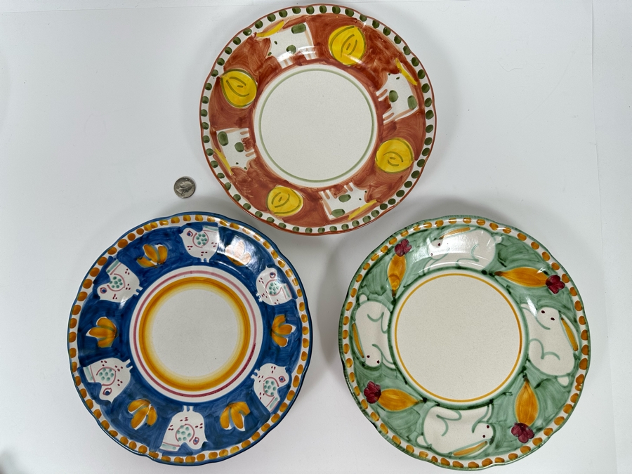 Set Of 3 Solimene Vietri Plates Made In Italy 10R [Photo 2]