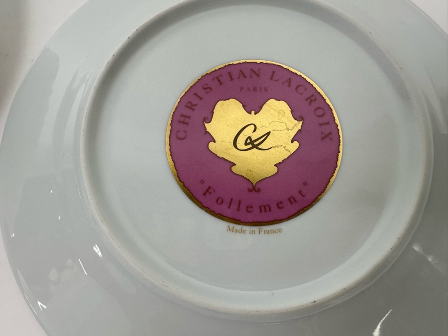 Pair Of Christian Lacroix Paris Follement Salad Plates 8 5/8R From France Replacements Value $260 [Photo 6]