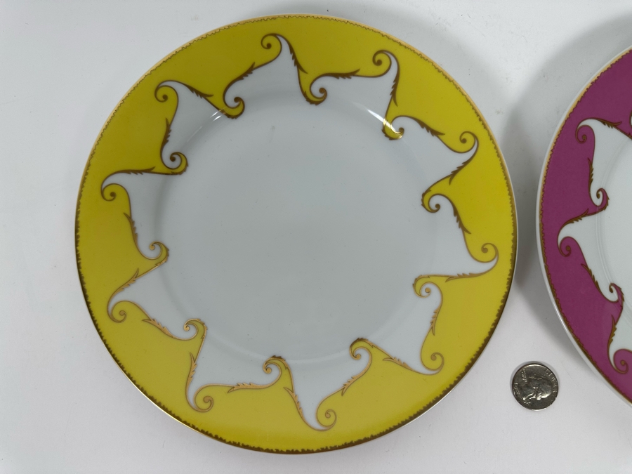 Pair Of Christian Lacroix Paris Follement Salad Plates 8 5/8R From France Replacements Value $260 [Photo 5]