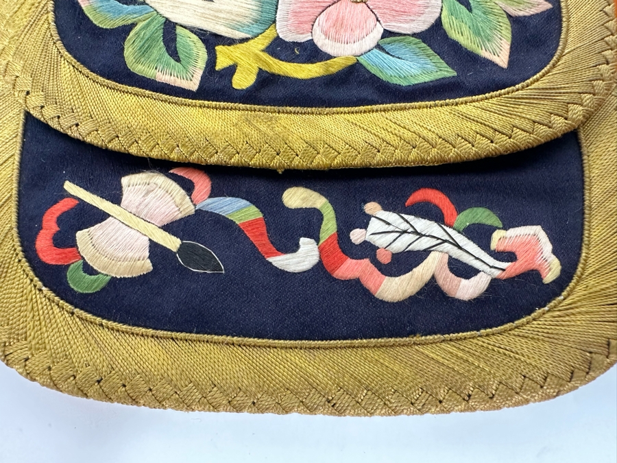 Vintage Chinese Embroidered Purse 4.5 X 4.5 [Photo 6]