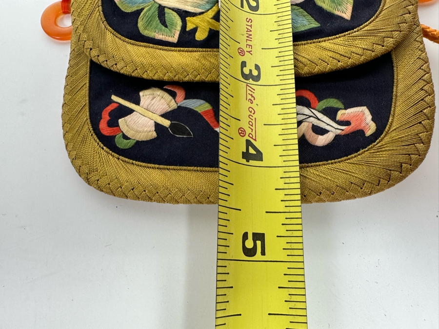 Vintage Chinese Embroidered Purse 4.5 X 4.5 [Photo 10]