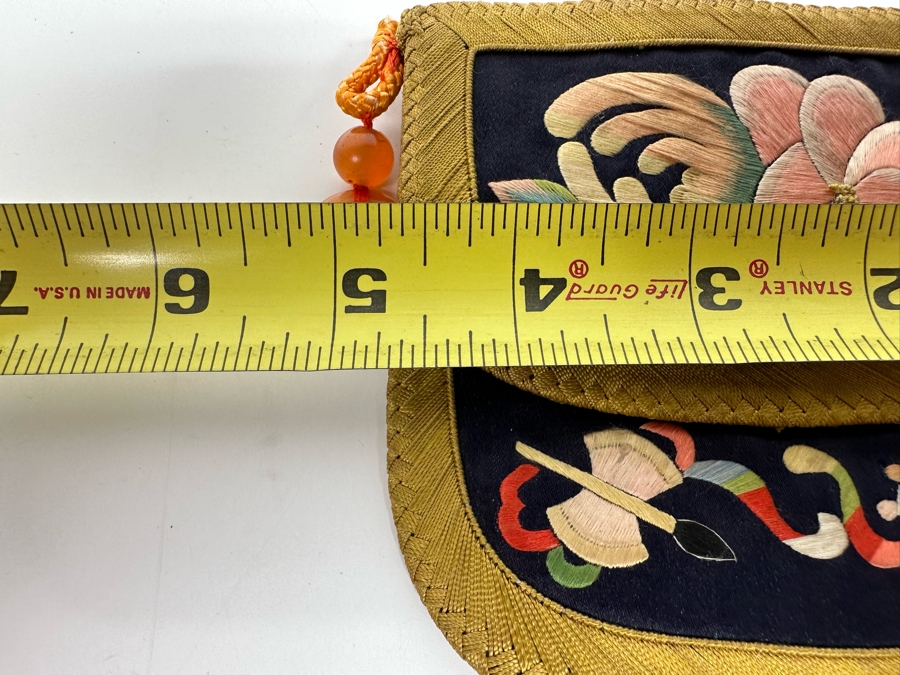 Vintage Chinese Embroidered Purse 4.5 X 4.5 [Photo 9]