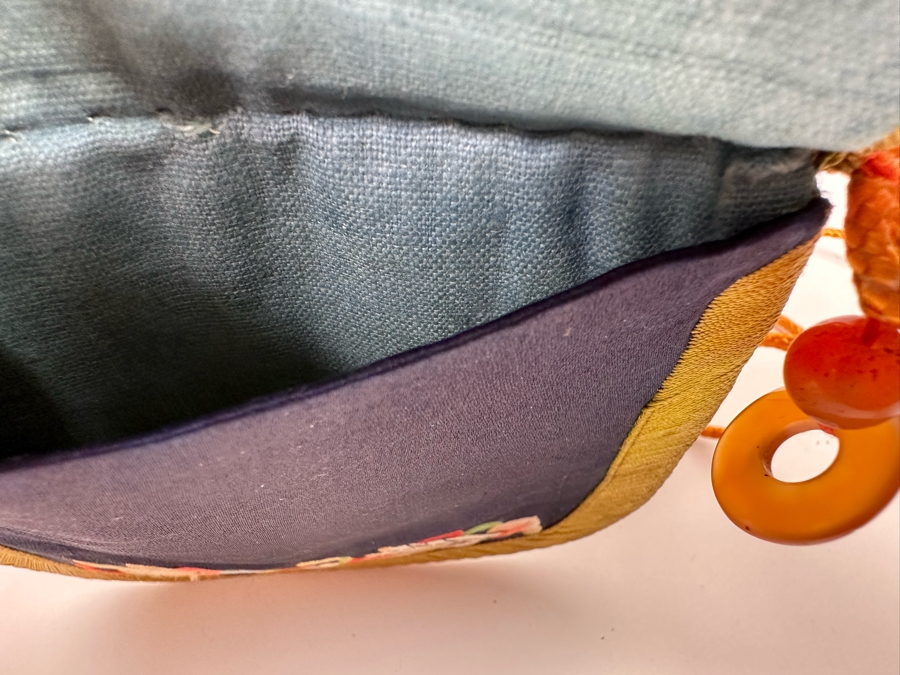 Vintage Chinese Embroidered Purse 4.5 X 4.5 [Photo 8]