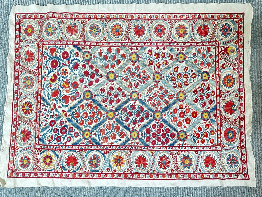 Vintage Suzani From Bukhara, Uzbekistan Textile 41.5 X 31 [Photo 3]