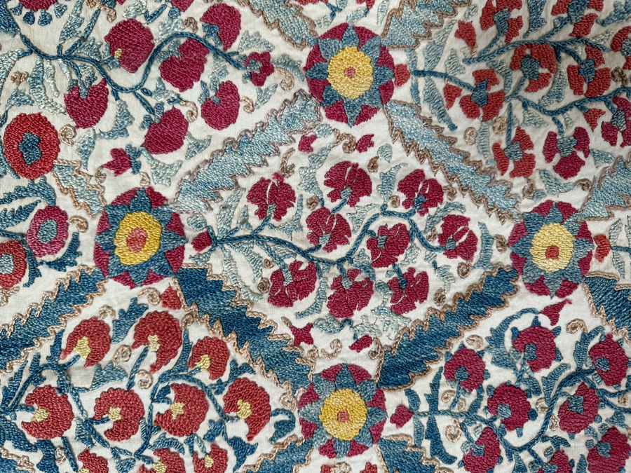 Vintage Suzani From Bukhara, Uzbekistan Textile 41.5 X 31 [Photo 5]