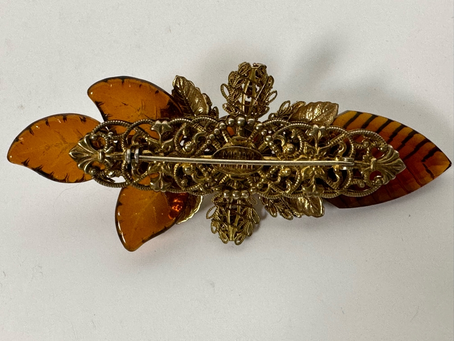 Vintage Miriam Haskell Brooch Pin 4W [Photo 7]