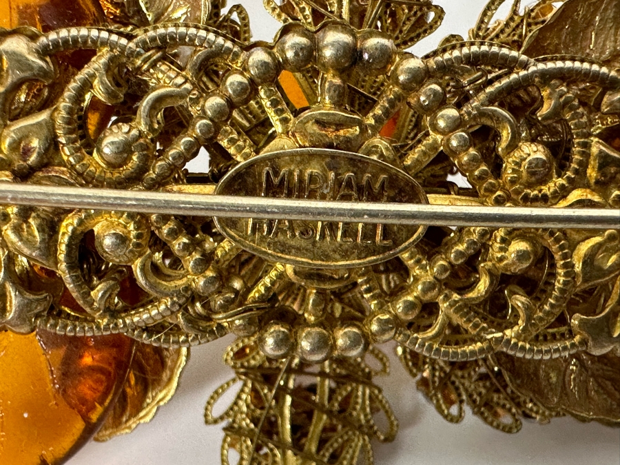 Vintage Miriam Haskell Brooch Pin 4W [Photo 6]