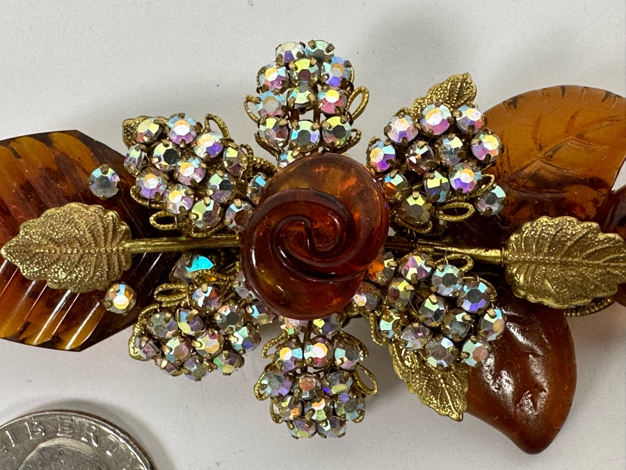 Vintage Miriam Haskell Brooch Pin 4W [Photo 5]