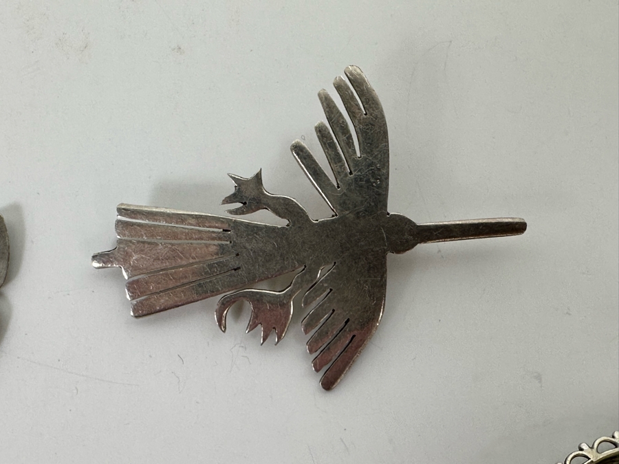 Sterling Silver Pins Brooches And Pendants 43g TW [Photo 13]