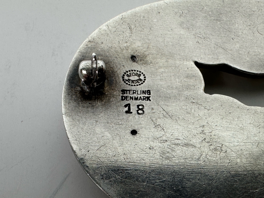 Georg Jensen Denmark Signed Sterling Silver Brooch Pin 10g [Photo 6]