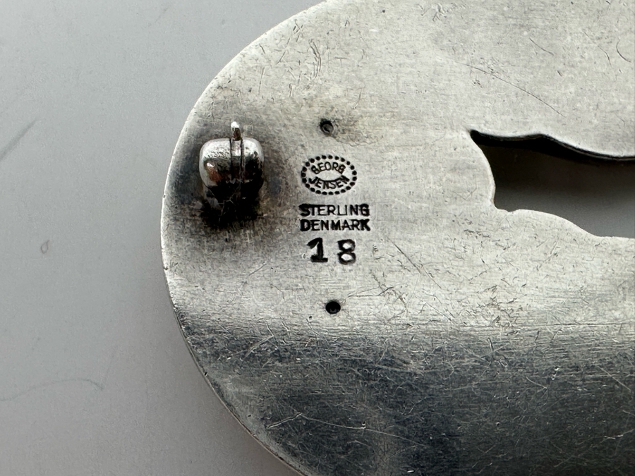 Georg Jensen Denmark Signed Sterling Silver Brooch Pin 10g [Photo 8]