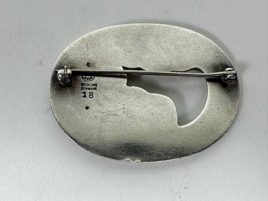 Georg Jensen Denmark Signed Sterling Silver Brooch Pin 10g [Photo 5]