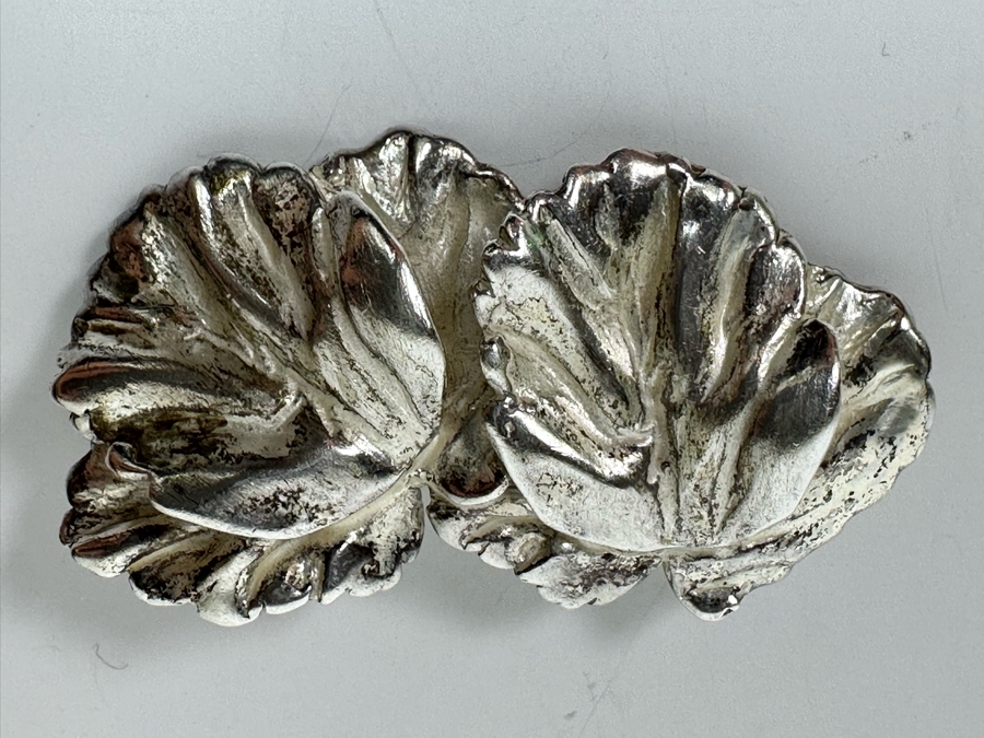 Vintage Sterling Silver Leaf Brooch Pin Signed Gabriel 2W 16g [Photo 2]