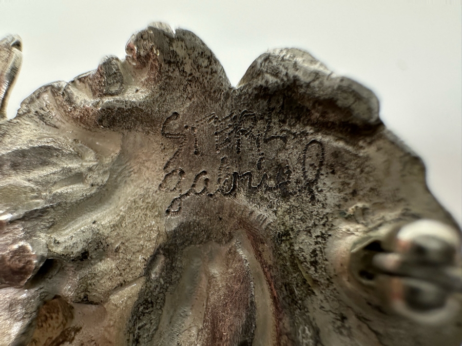 Vintage Sterling Silver Leaf Brooch Pin Signed Gabriel 2W 16g [Photo 11]