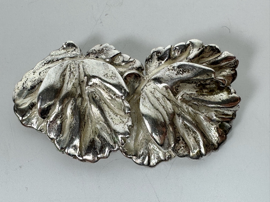 Vintage Sterling Silver Leaf Brooch Pin Signed Gabriel 2W 16g [Photo 3]