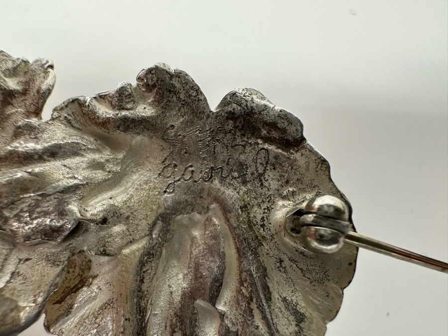 Vintage Sterling Silver Leaf Brooch Pin Signed Gabriel 2W 16g [Photo 8]