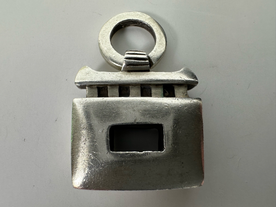 Lisa Jenks Heavy Sterling Silver Signed Modernist Pendant 17g [Photo 6]