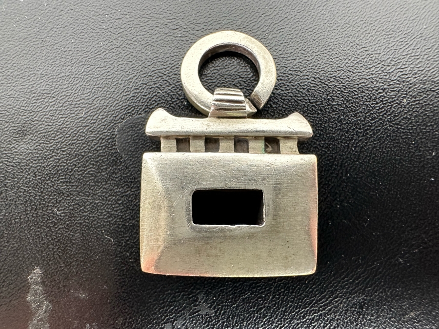 Lisa Jenks Heavy Sterling Silver Signed Modernist Pendant 17g [Photo 4]