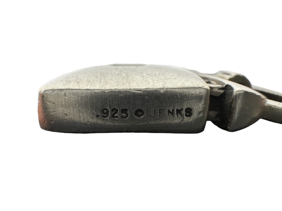 Lisa Jenks Heavy Sterling Silver Signed Modernist Pendant 17g [Photo 3]