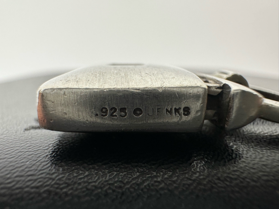 Lisa Jenks Heavy Sterling Silver Signed Modernist Pendant 17g [Photo 8]